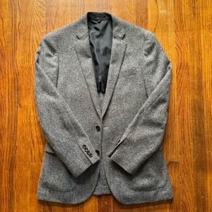J. Crew Herringbone Gray Wool Blazer in 38R